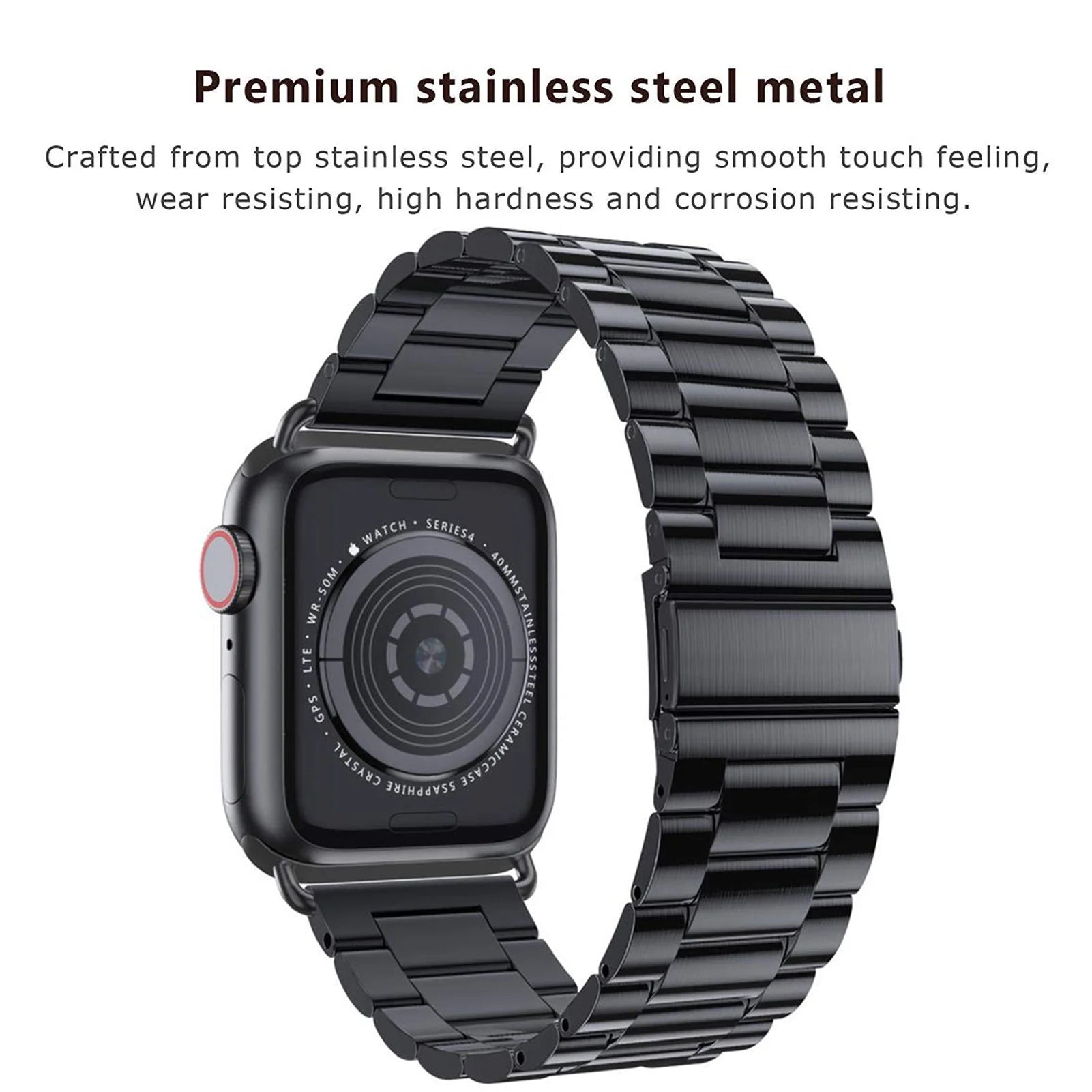 Metal Stainless Steel Strap Compatible with Apple Watch Bands 44Mm 45Mm 49Mm 42Mm 41Mm 40Mm 38Mm Accessories Bracelet Metal Wristbands for Iwatch Series 9 8 Ultra 3 4 5 6 SE 7 Men Band